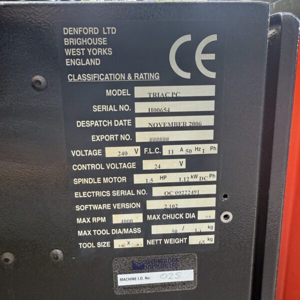 Denford Triac PC CNC Milling Machine 230v USB & Software - Image 16