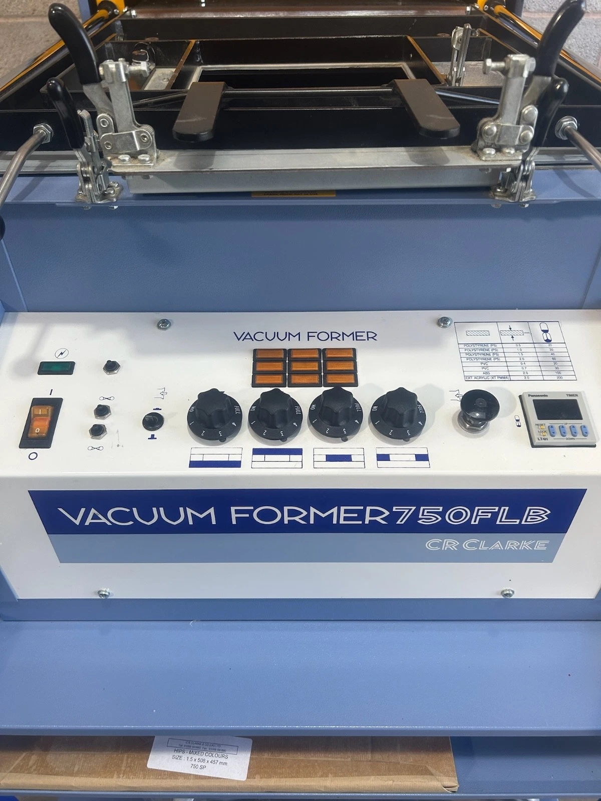 CR Clarke 750FLB Vacuum Former on Stand with Reducing Frames 230v - Image 18