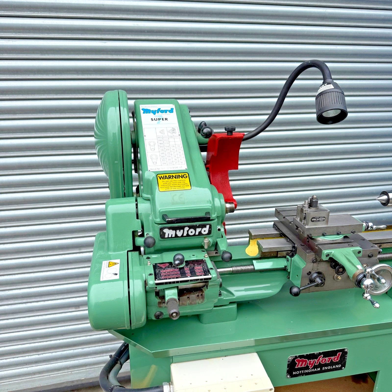 Myford Super 7 Lathe on Stand 230v With Gearbox, Power Feeds, Dickson QCTP - Image 2