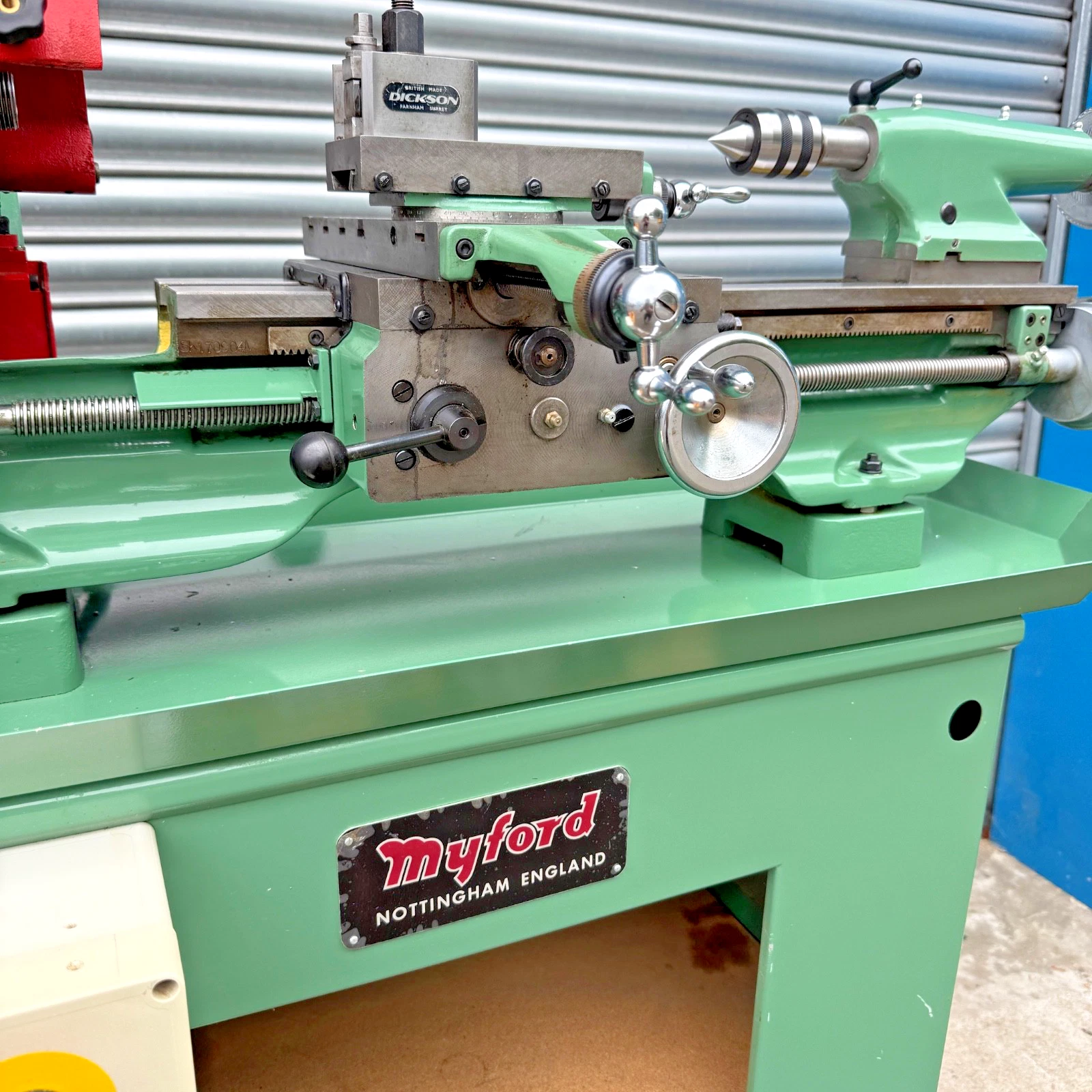 Myford Super 7 Lathe on Stand 230v With Gearbox, Power Feeds, Dickson QCTP - Image 8