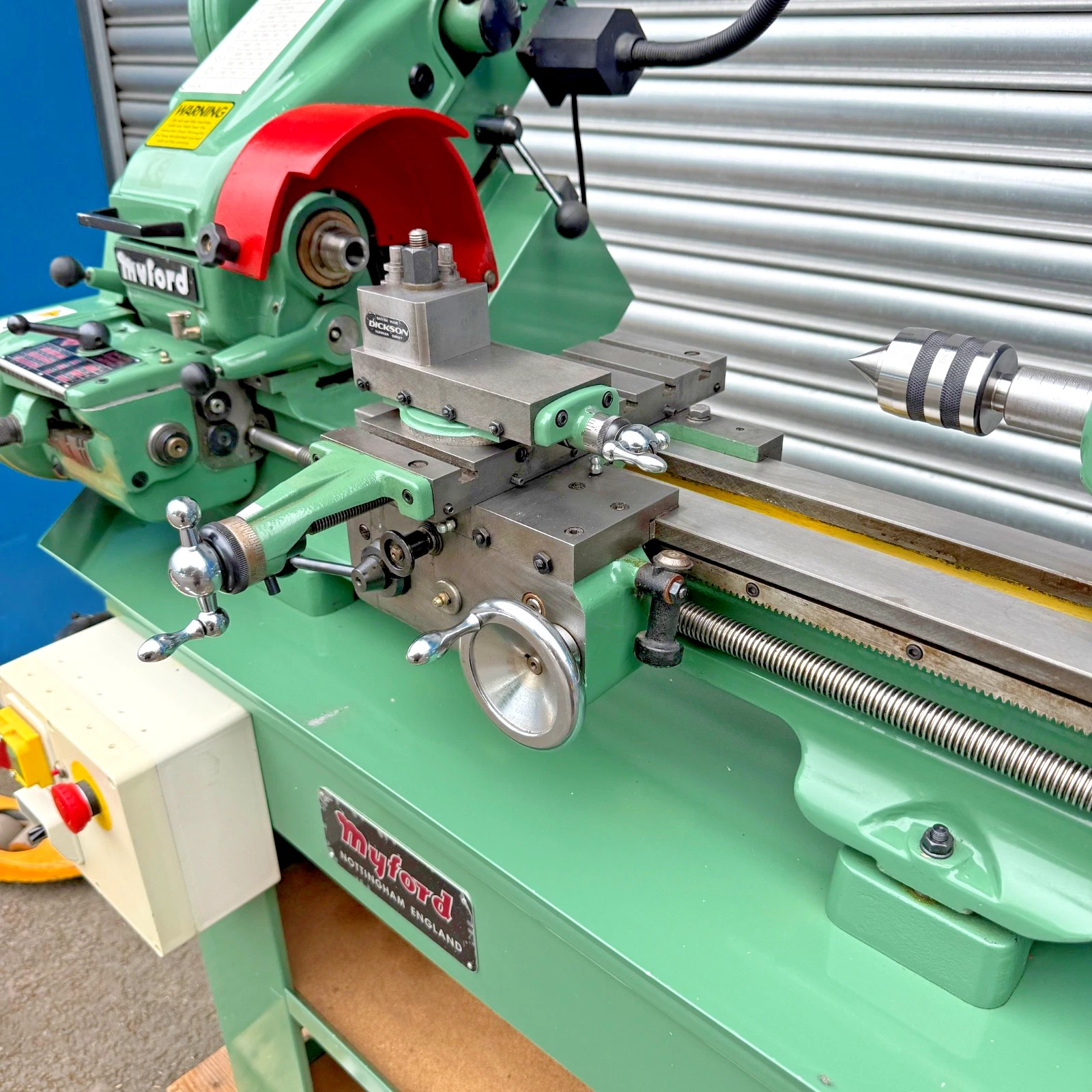 Myford Super 7 Lathe on Stand 230v With Gearbox, Power Feeds, Dickson QCTP - Image 9