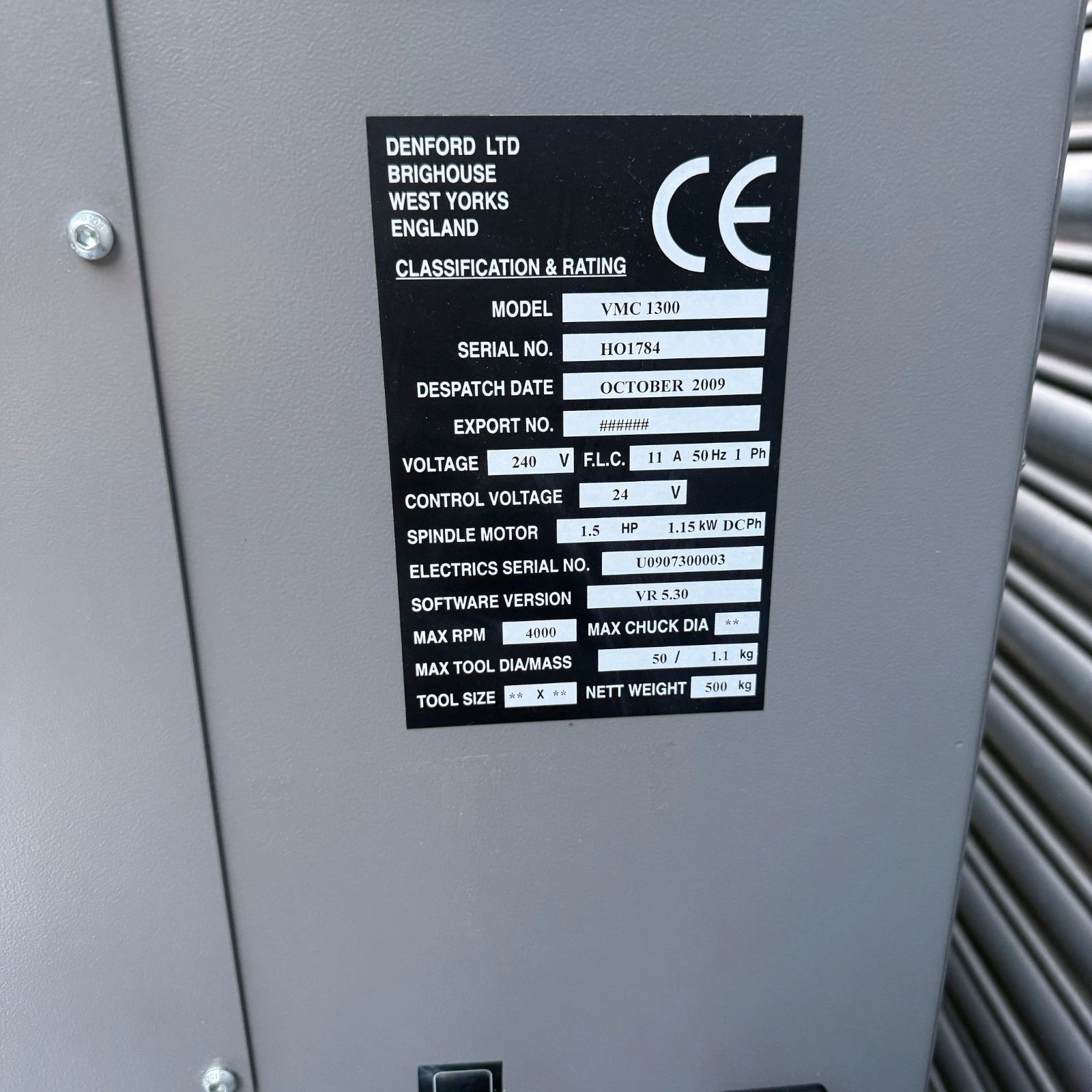 Denford VMC 1300 CNC Milling Machine 230v Single Phase USB - Image 9