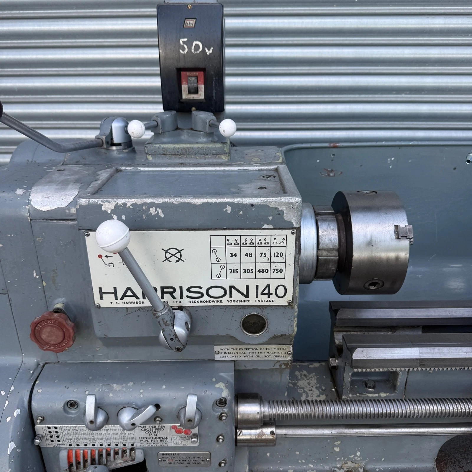 Harrison 140 Gap Bed Gear Head Screwcutting Centre Metal Lathe 3 phase - Image 9